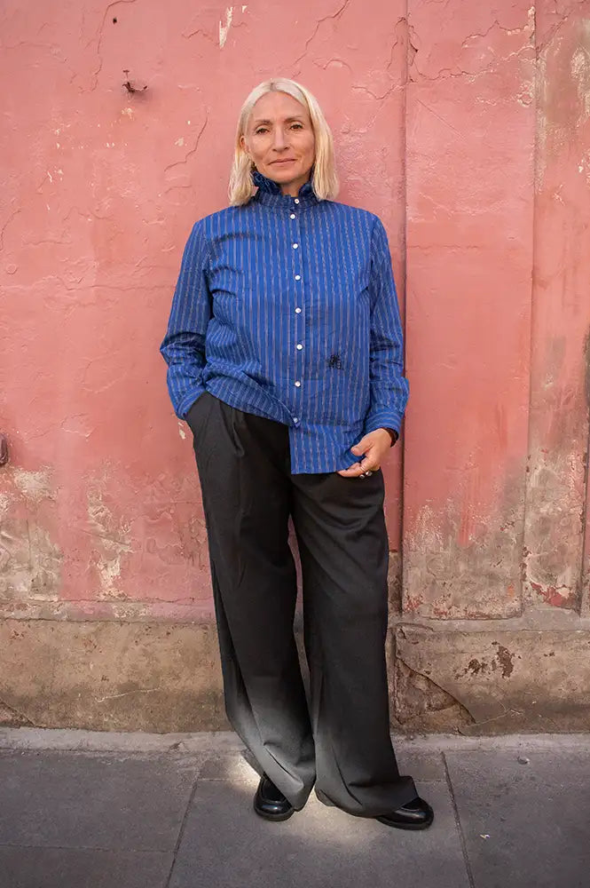 Hod Cleo Indigo Stripe Blouse