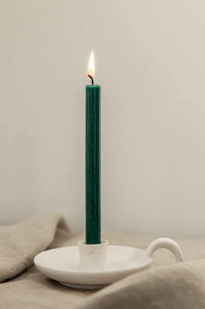 St. Eval Mini Speckled Candle Holder With Handle - The Mercantile London