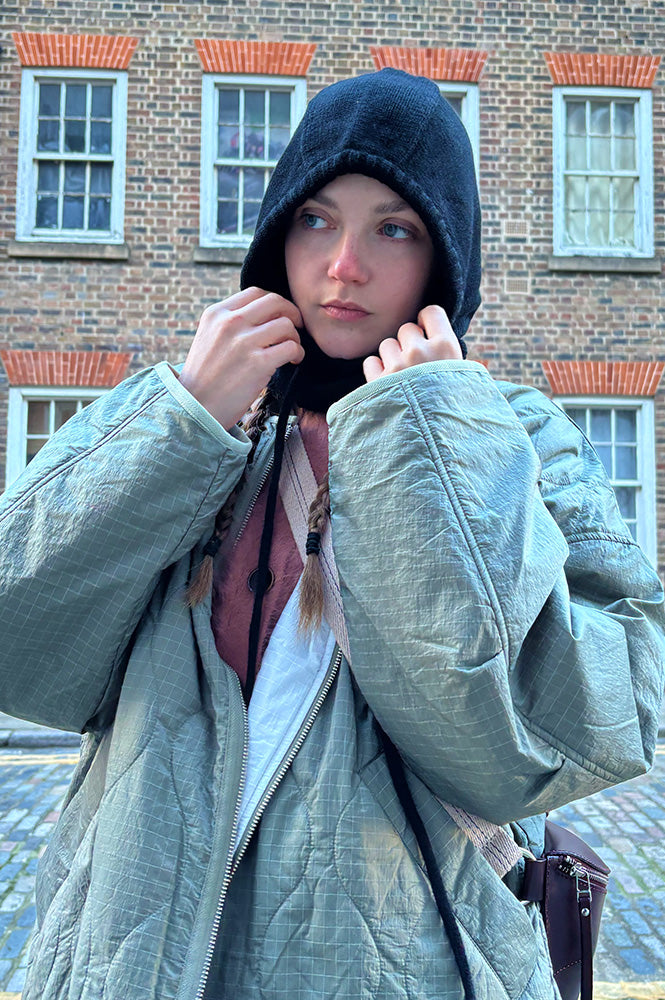 Somerville Black Cashmere Drawstring Hood