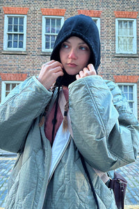 Somerville Black Cashmere Drawstring Hood