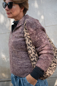 Maison Anje Bratt Mulberry Knitted Zip-Up Hoodie - The Mercantile London