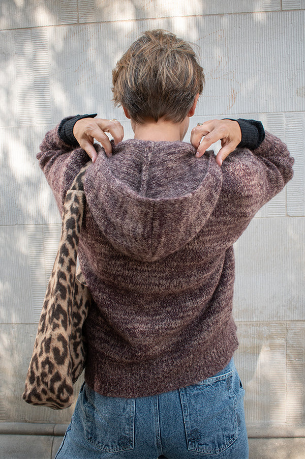 Maison Anje Bratt Mulberry Knitted Zip-Up Hoodie - The Mercantile London