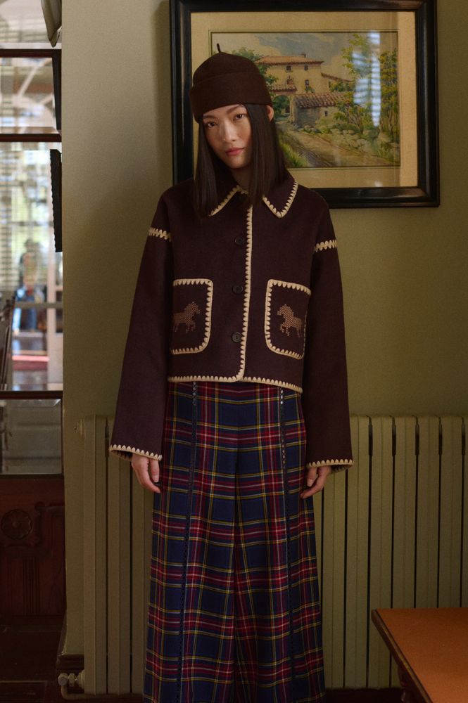 The Tiny Big Sister Embroidered Horses Short Coat