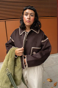The Tiny Big Sister Embroidered Horses Short Coat