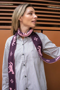 TBCo Burgundy Gallop Merino Skinny Scarf