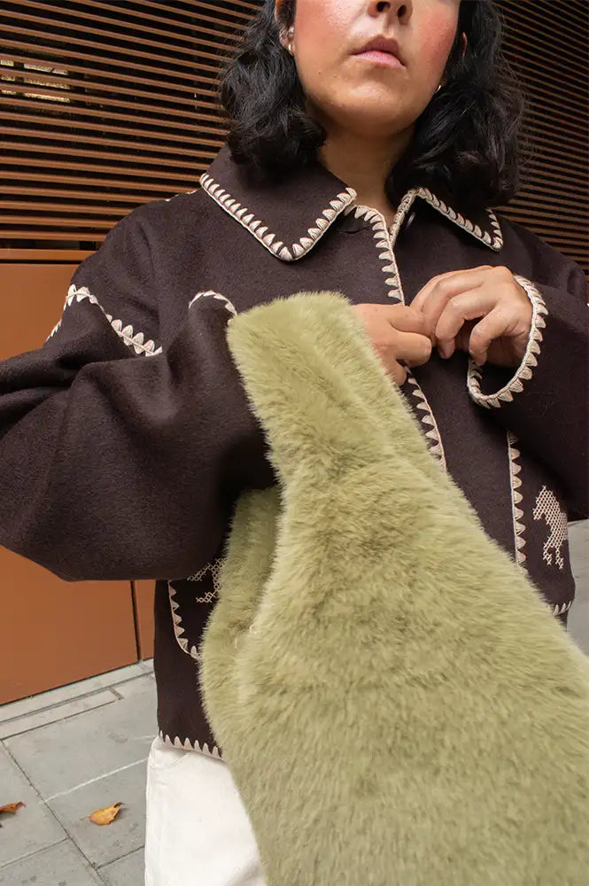 The Tiny Big Sister Embroidered Horses Short Coat