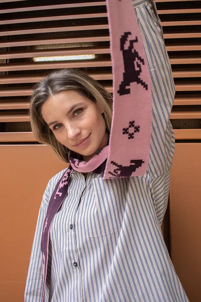 TBCo Burgundy Gallop Merino Skinny Scarf