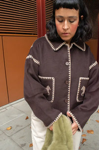 The Tiny Big Sister Embroidered Horses Short Coat