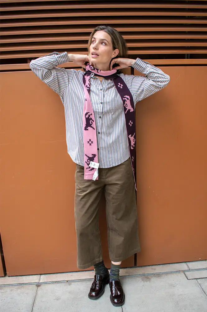 TBCo Burgundy Gallop Merino Skinny Scarf