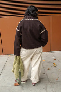 The Tiny Big Sister Embroidered Horses Short Coat