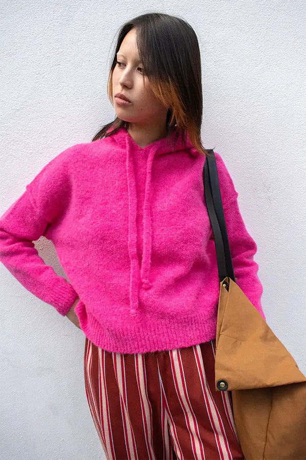 Maison Anje Bakian Fuchsia Hooded Jumper