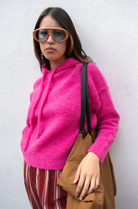 Maison Anje Bakian Fuchsia Hooded Jumper