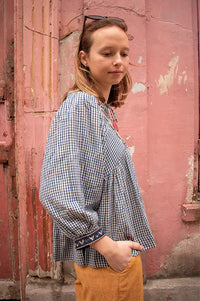 Maison Hotel April Gingham Bloom Blouse - The Mercantile London