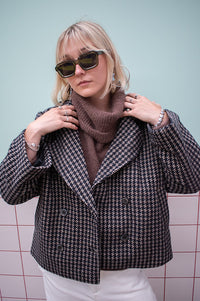 Object Keily Check Morel and White Jacket - The Mercantile London