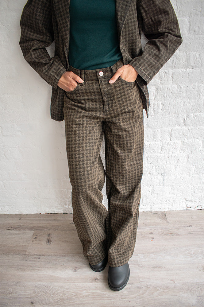 Seventy + Mochi Bay Cacao Houndstooth Jeans - The Mercantile London
