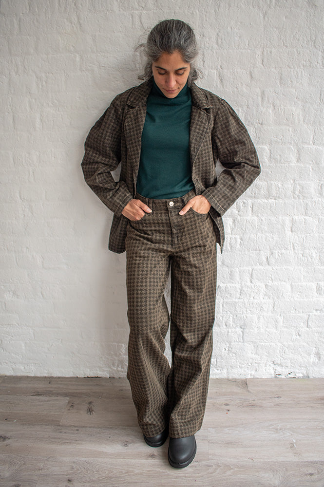 Seventy + Mochi Bay Cacao Houndstooth Jeans - The Mercantile London