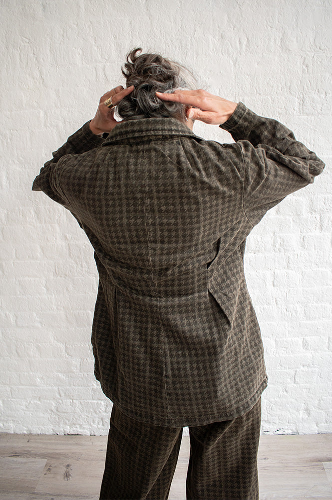 ジャケット・アウター Orbium HMrobe (size 48,Grey Houndstooth) Seventy + Mochi Bette Cacao Houndstooth Denim Jacket – The