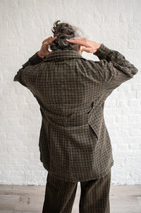 Seventy + Mochi Bette Cacao Houndstooth Denim Jacket - The Mercantile London