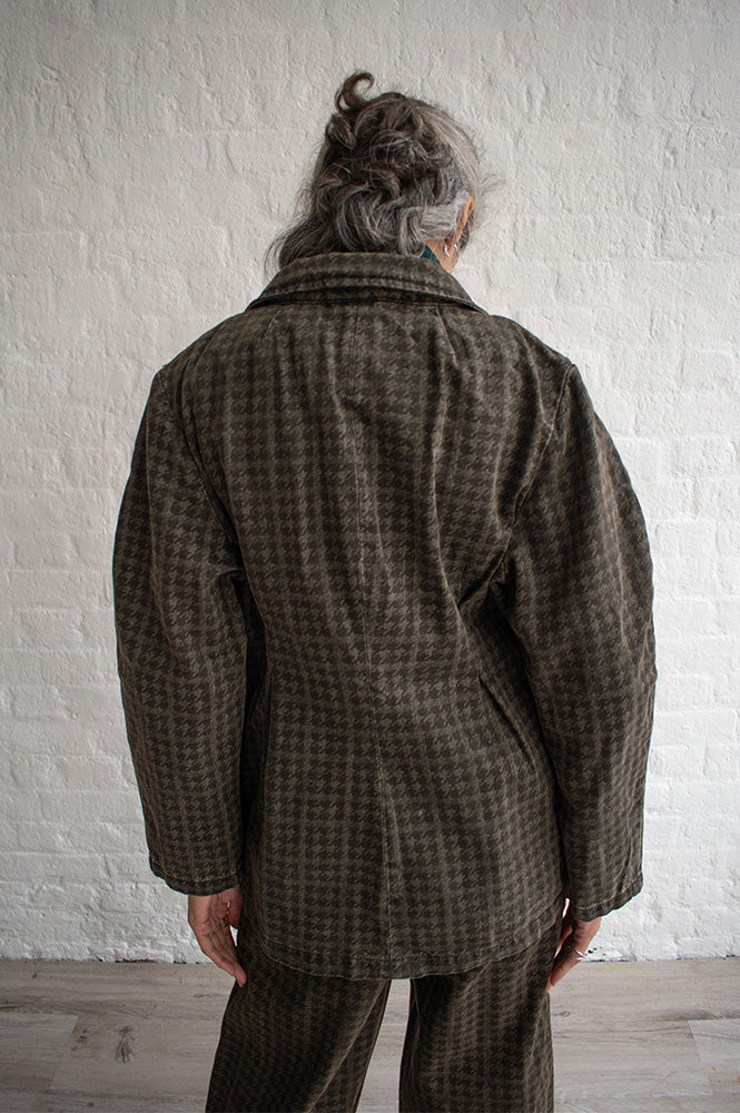 Seventy + Mochi Bette Cacao Houndstooth Denim Jacket - The Mercantile London