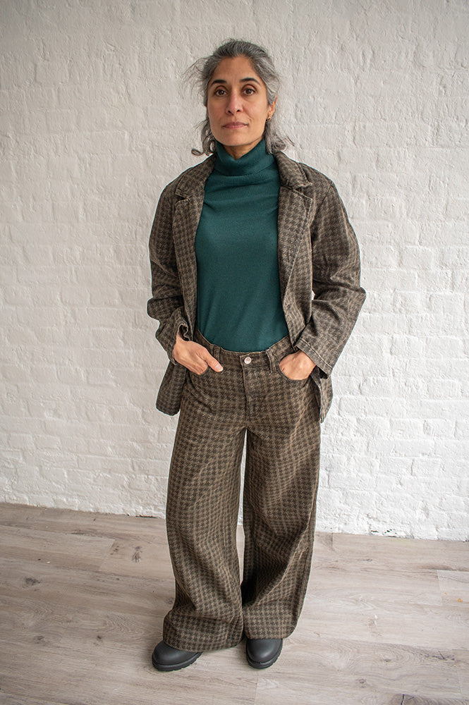 Seventy + Mochi Bay Cacao Houndstooth Jeans - The Mercantile London