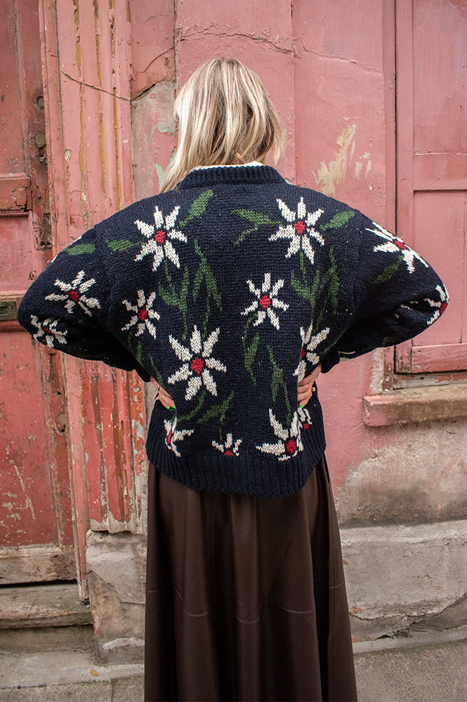Howlin' Flower Print Navy Cardigan