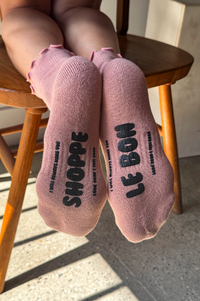 Le Bon Shoppe Hugger Ruffle Vintage Pink Socks