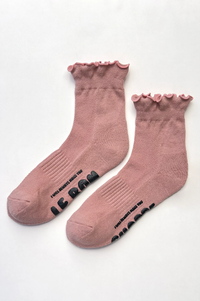 Le Bon Shoppe Hugger Ruffle Vintage Pink Socks