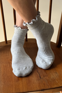 Le Bon Shoppe Hugger Ruffle Heather Grey Socks