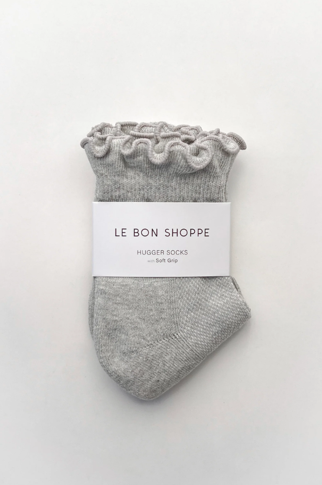 Le Bon Shoppe Hugger Ruffle Heather Grey Socks