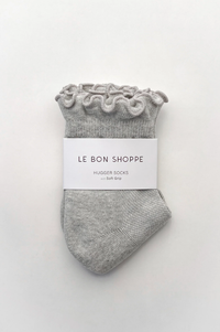 Le Bon Shoppe Hugger Ruffle Heather Grey Socks