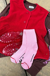 Le Bon Shoppe Hugger Pink Black Socks