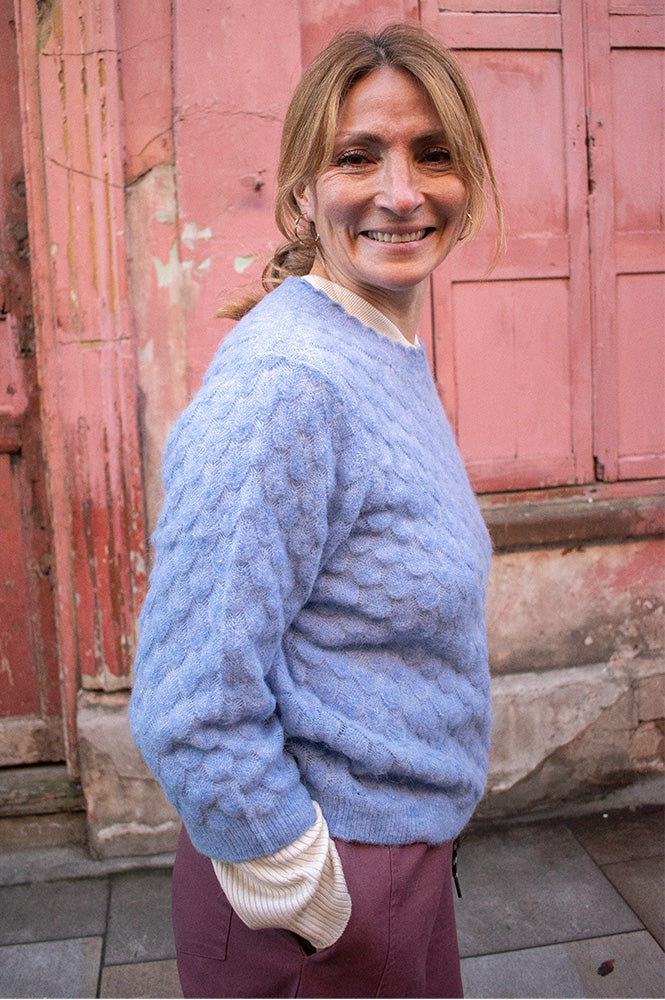 Numph Riette Hydrangea Leaf Pointelle Jumper