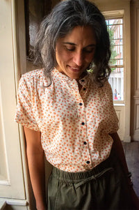 Habiba New Dawn Berry Floral Short Sleeve Blouse