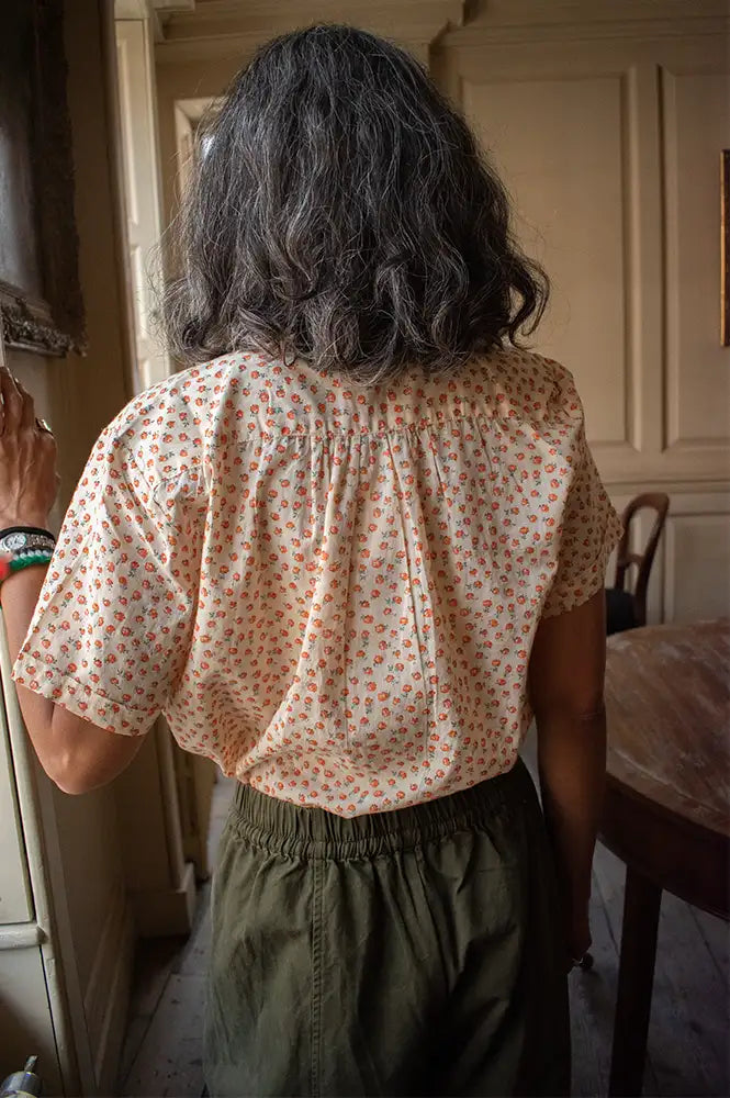 Habiba New Dawn Berry Floral Short Sleeve Blouse