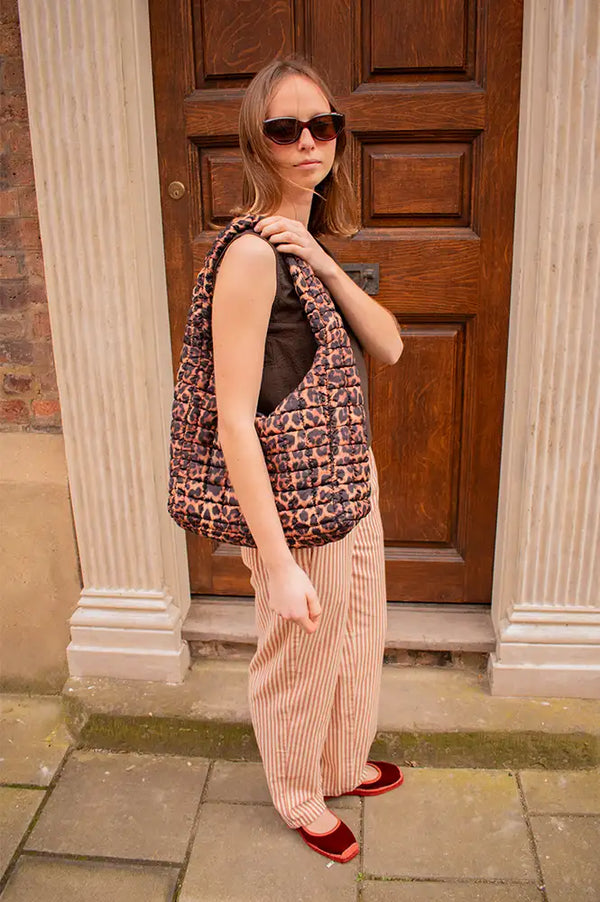 ICHI Alis Leopard Shoulder Bag - The Mercantile London