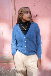 ICHI Brula Navy Peony Cardigan - The Mercantile London