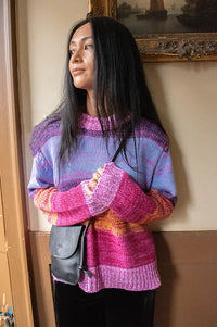 ICHi Alinea Meadow Mauve Striped Knitted Jumper