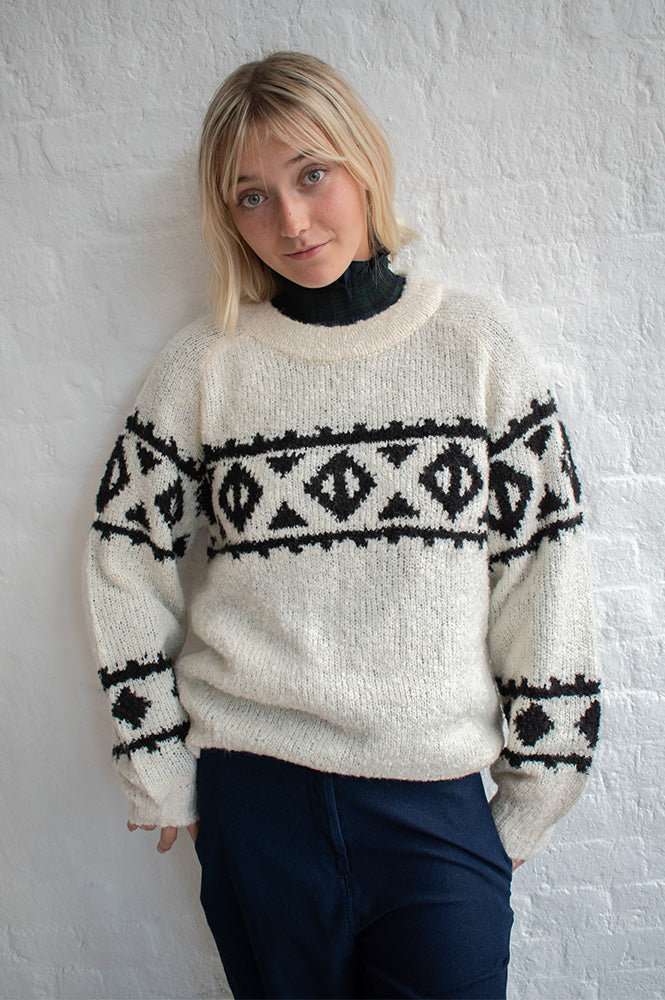 ICHI Carani Birch Long Sleeve Jumper - The Mercantile London