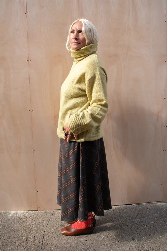 ICHI Kamara Leek Green Roll Neck Jumper