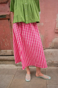 ICHI Felica Pink Berry Skirt - The Mercantile London