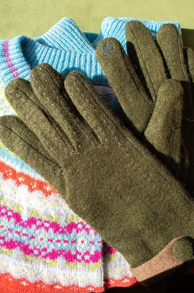 ICHI Maries Mayfly Green Gloves