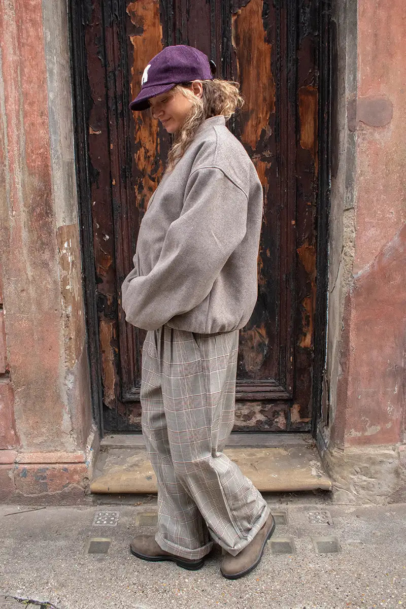 ICHI Jannet Taupe Grey Bomber Jacket