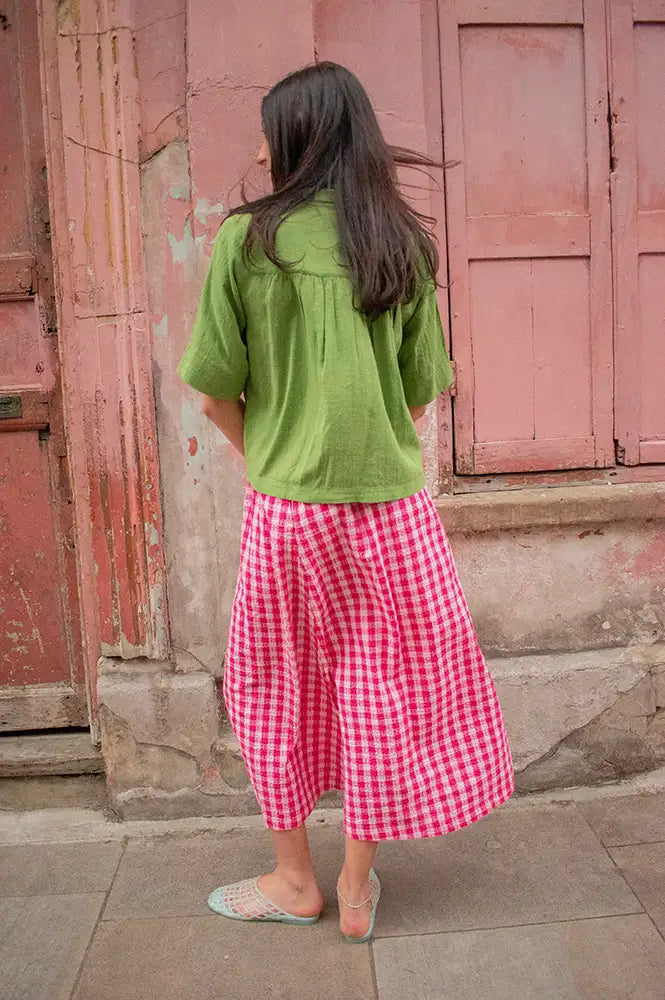 ICHI Felica Pink Berry Skirt - The Mercantile London