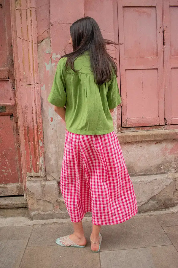 ICHI Felica Pink Berry Skirt - The Mercantile London