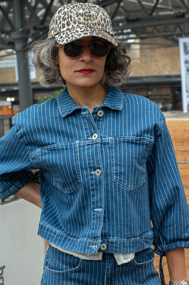 ICHI Cilk Denim Pinstripe Jacket - The Mercantile London