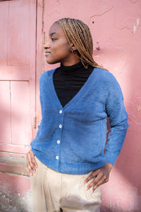 ICHI Brula Navy Peony Cardigan - The Mercantile London