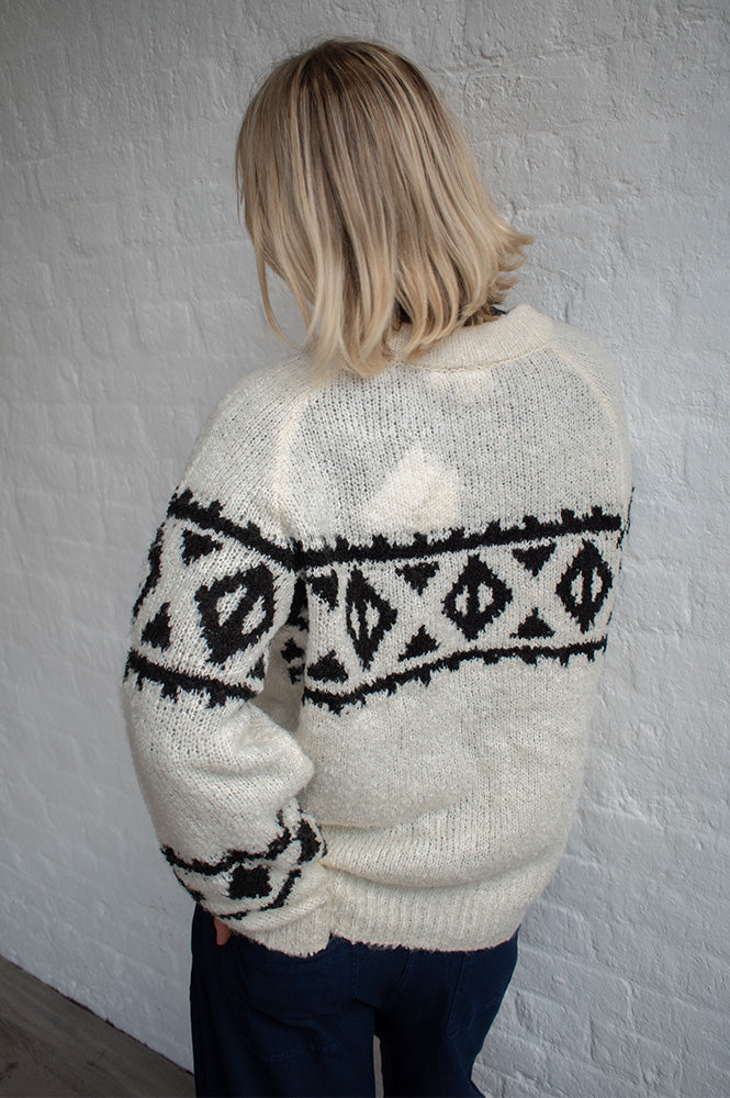 ICHI Carani Birch Long Sleeve Jumper - The Mercantile London