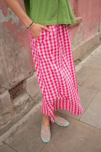 ICHI Felica Pink Berry Skirt - The Mercantile London