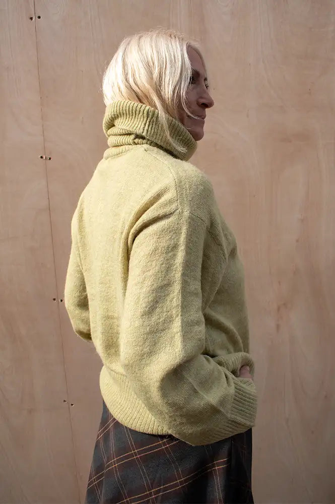 ICHI Kamara Leek Green Roll Neck Jumper