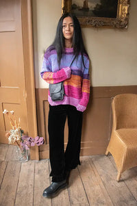 ICHi Alinea Meadow Mauve Striped Knitted Jumper